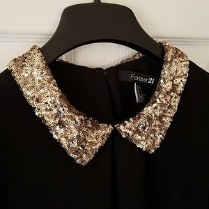 Forever 21 sequin collar blouse